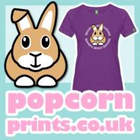 Image of a T-shirt with 'Bonkers about Bunnies' design